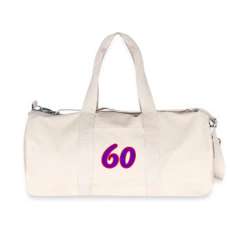 60. 60 YEARS. 60th ANNIVERSARY. 60TH BIRTHDAY. - Recycled Canvas Sports Bag by Stanley/Stella - natural - Front