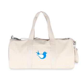 Bird silhouette sitting, animal motif - Recycled Canvas Sports Bag by Stanley/Stella - natural - Front