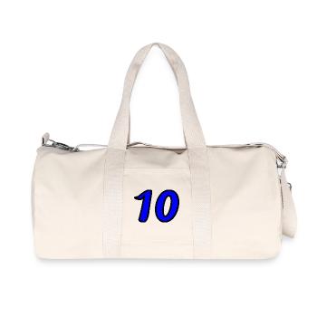 10. 10 YEARS. 10th ANNIVERSARY. 10 YEAR ANNIVERSARY. - Recycled Canvas Sports Bag by Stanley/Stella - natural - Front