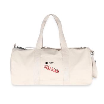 I'm Not Stressed – Ironic Office Humor Lettering - Recycled Canvas Sports Bag by Stanley/Stella - natural - Front