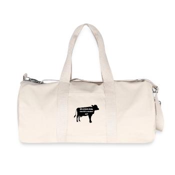Die letzte Kuh macht’s Gatter zu - Recycelte Canvas-Sporttasche von Stanley/Stella - Naturweiß - Vorne