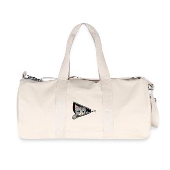 Cute Kitten Zipper Cat - Recycled Canvas Sports Bag by Stanley/Stella - natural - Front
