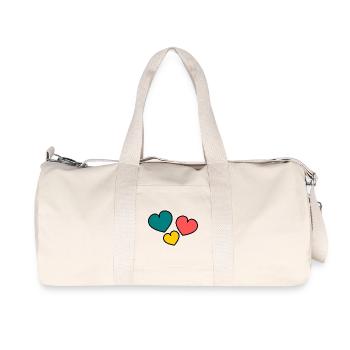 ICH LIEBE DICH. ICH LIEBE DICH. LIEBE. LIEBE. HERZ. - Recycelte Canvas-Sporttasche von Stanley/Stella - Naturweiß - Vorne