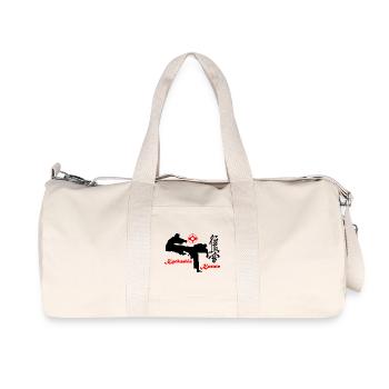 Kyokushin karaté KO coup de pied avec signe kanku - Sac de sport en toile recyclée Stanley/Stella - blanc naturel - Devant