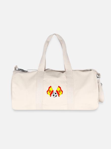 Drapeaux croisés football Espagne - Sac de sport en toile recyclée Stanley/Stella - blanc naturel
