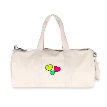MOM. MOTHER'S DAY. HEART. HAPPY BIRTHDAY - Recycled Canvas Sports Bag by Stanley/Stella - natural - Front