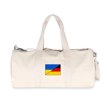 Ukraine Deutschland Flagge, Patch - Recycelte Canvas-Sporttasche von Stanley/Stella - Naturweiß - Vorne