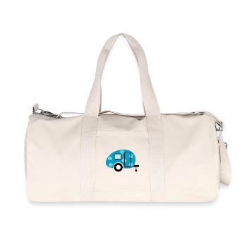 Caravan Schneeflocken Wohnwagen Camping Winter Fan - Recycelte Canvas-Sporttasche von Stanley/Stella - Naturweiß - Vorne