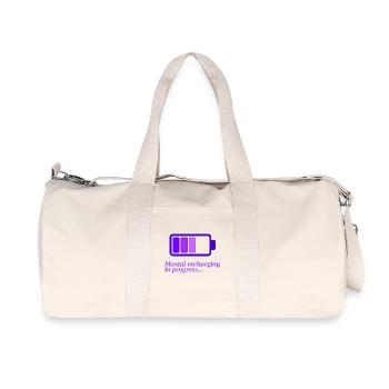 Mind Charging Battery Icon - Recycled Canvas Sports Bag by Stanley/Stella - natural - Front