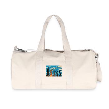 Cute Cat Tails Against Cloudy Sky - Recycled Canvas Sports Bag by Stanley/Stella - natural - Front