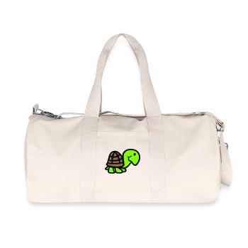 turtle cute smiling happy funny - Recycled Canvas Sports Bag by Stanley/Stella - natural - Front