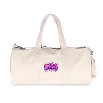 Graffiti Emilia Name Gift Ideal Printable su - Recycled Canvas Sports Bag by Stanley/Stella - natural - Front