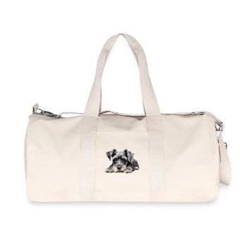 Miniature Schnauzer - Recycelte Canvas-Sporttasche von Stanley/Stella - Naturweiß - Vorne