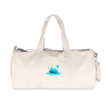 Blauer Wasserjelly mit Lächeln - Recycelte Canvas-Sporttasche von Stanley/Stella - Naturweiß - Vorne