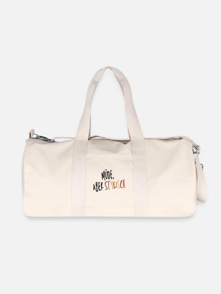 Müde aber stylisch - Recycelte Canvas-Sporttasche von Stanley/Stella - Naturweiß