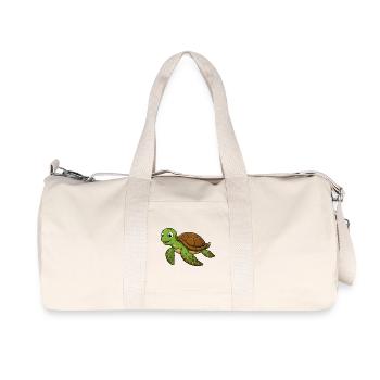 Kuschelige Schildkröten-Illustration - Recycelte Canvas-Sporttasche von Stanley/Stella - Naturweiß - Vorne