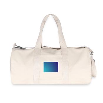 Kreisender Cyan-Violett Gradient - Recycelte Canvas-Sporttasche von Stanley/Stella - Naturweiß - Vorne