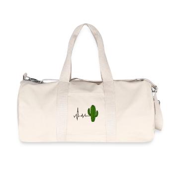 Heartbeat Cactus Design - Recycled Canvas Sports Bag by Stanley/Stella - natural - Front