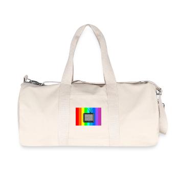 Retro TV on rainbow stripes - Recycled Canvas Sports Bag by Stanley/Stella - natural - Front