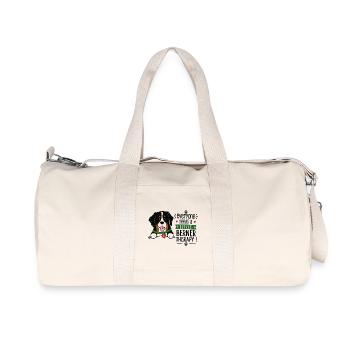 Bernese Mountain Dog Little Berner Therapy Dog Humor - Recycled Canvas Sports Bag by Stanley/Stella - natural - Front