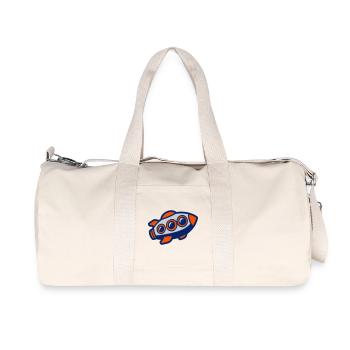 Space Rocket Illustration - Recycled Canvas Sports Bag by Stanley/Stella - natural - Front