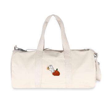 Ghost with lantern over pumpkin - Recycled Canvas Sports Bag by Stanley/Stella - natural - Front