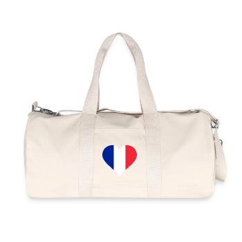Coeur - France - Drapeau - Sac de sport en toile recyclée Stanley/Stella - blanc naturel - Devant