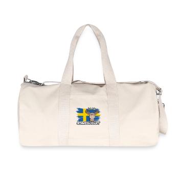 ch bin Schwedifiziert Spruch Flagge Elch - Recycelte Canvas-Sporttasche von Stanley/Stella - Naturweiß - Vorne