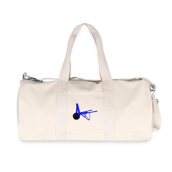 Pflasterstein-Schubkarren-Logo - Recycelte Canvas-Sporttasche von Stanley/Stella - Naturweiß - Vorne