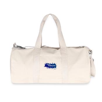 Trail running, mountains and forest of white splashes of color - Recycled Canvas Sports Bag by Stanley/Stella - natural - Front