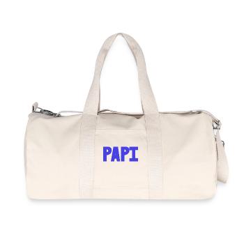 PAPOU. PAPA. FÊTE DES PÈRES. BONNE FÊTE PAPA. PAPI - Sac de sport en toile recyclée Stanley/Stella - blanc naturel - Devant