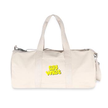Say What - Recycelte Canvas-Sporttasche von Stanley/Stella - Naturweiß - Vorne