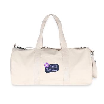 MAÎTRESSE. MAITRE. MERCI. MERCI MAÎTRESSE - Sac de sport en toile recyclée Stanley/Stella - blanc naturel - Devant