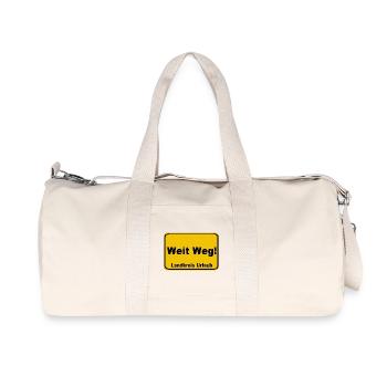 Weit Weg Landkreis Urlaub Sign - Recycelte Canvas-Sporttasche von Stanley/Stella - Naturweiß - Vorne