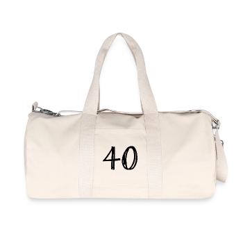 40. 40 ANS. 40e ANNIVERSAIRE. ANNIVERSAIRE 40 ANS. - Sac de sport en toile recyclée Stanley/Stella - blanc naturel - Devant