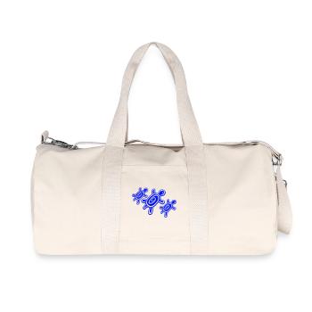 3 tortues spirale famille maman papa enfants - Sac de sport en toile recyclée Stanley/Stella - blanc naturel - Devant