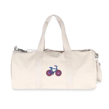 Donut Wheels Bicycle Pop Art - Recycled Canvas Sports Bag by Stanley/Stella - natural - Front