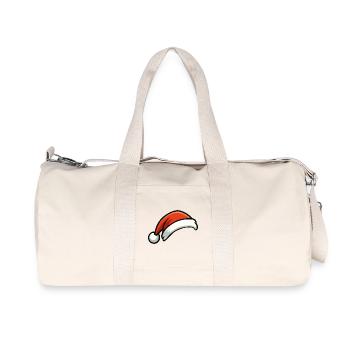 Chapeau de Noël festif dessin animé - Sac de sport en toile recyclée Stanley/Stella - blanc naturel - Devant