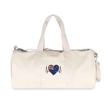 Drapeau de la Nouvelle-Zélande Heartbeat Line Kiwi Pride Art - Sac de sport en toile recyclée Stanley/Stella - blanc naturel - Devant