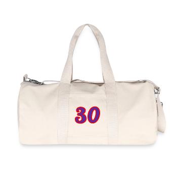 30. 30 JAHRE. 30-JÄHRIGES JUBILÄUM. 30-JÄHRIGES JUBILÄUM. - Recycelte Canvas-Sporttasche von Stanley/Stella - Naturweiß - Vorne