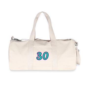 30. 30 ANS. 30e ANNIVERSAIRE. ANNIVERSAIRE 30 ANS. - Sac de sport en toile recyclée Stanley/Stella - blanc naturel - Devant