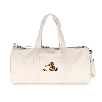 Tribal Horse Trumpeter Illustration - Recycled Canvas Sports Bag by Stanley/Stella - natural - Front