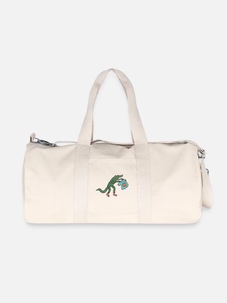 Kroko_mit_shirt - Recycelte Canvas-Sporttasche von Stanley/Stella - Naturweiß