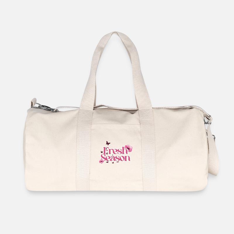 Fraîche Saison Floral Script - Sac de sport en toile recyclée Stanley/Stella - blanc naturel