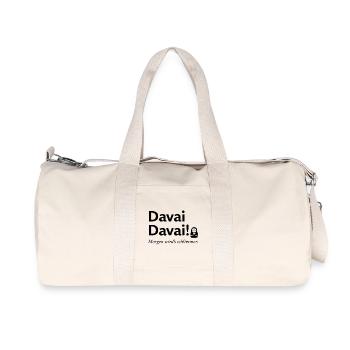 Davai Davai Morgen wirds schlimmer Spruch - Recycelte Canvas-Sporttasche von Stanley/Stella - Naturweiß - Vorne