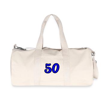 50. 50 ANS. 50e ANNIVERSAIRE. ANNIVERSAIRE 50 ANS. - Sac de sport en toile recyclée Stanley/Stella - blanc naturel - Devant