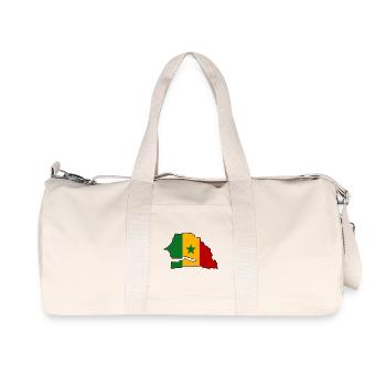 Senegal Flag Map - Recycled Canvas Sports Bag by Stanley/Stella - natural - Front