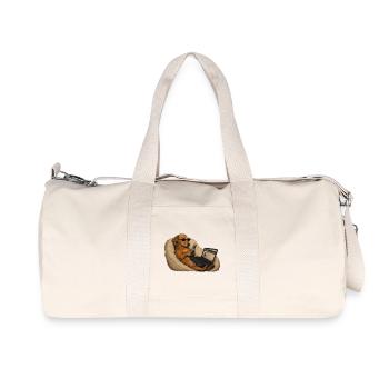 Hunde-Dackel-Laptop-Humor - Recycelte Canvas-Sporttasche von Stanley/Stella - Naturweiß - Vorne