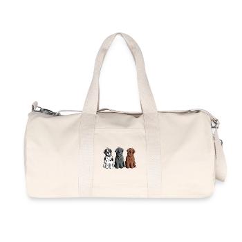 Neufundländer Trio - Recycelte Canvas-Sporttasche von Stanley/Stella - Naturweiß - Vorne