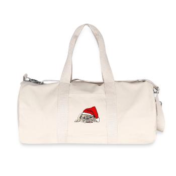 Pug Christmas - Recycled Canvas Sports Bag by Stanley/Stella - natural - Front